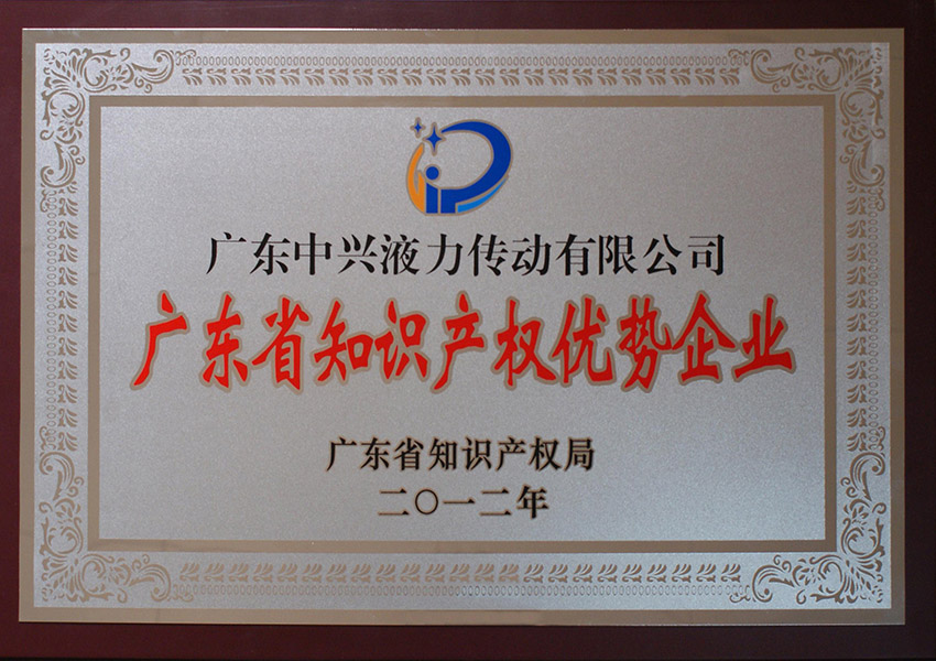 2012年知識(shí)產(chǎn)權(quán)優(yōu)勢企業(yè)牌匾